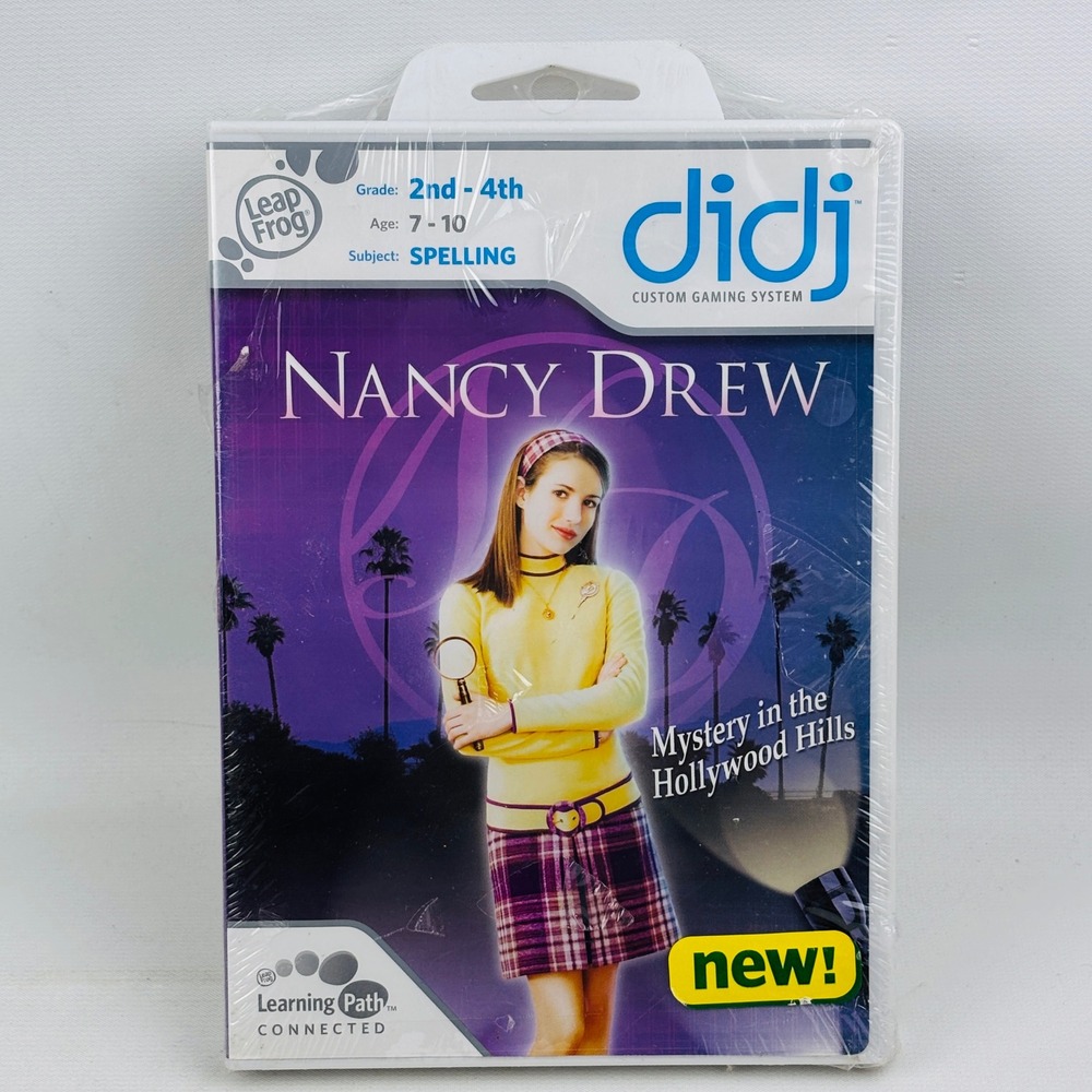 LeapFrog Didj Nancy Drew Mystery in the Hollywood Hills Game Spelling New Sealed